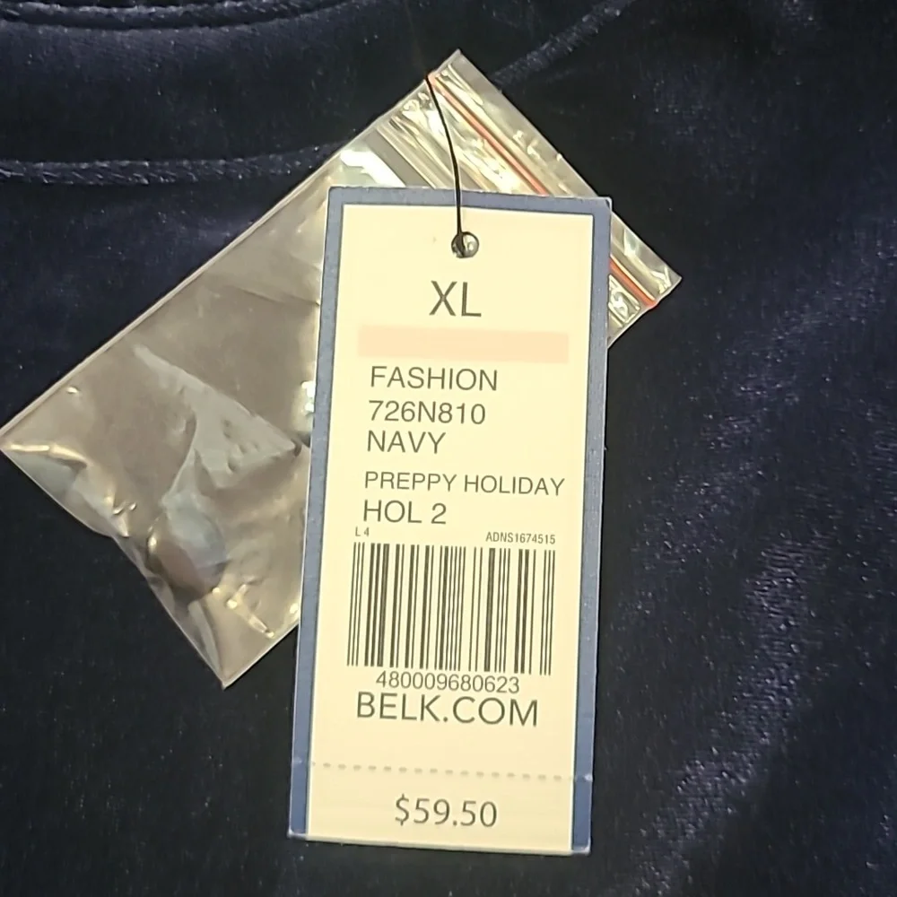 Crown & Ivy Navy blouse XL - Picture 2 of 6